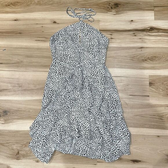 NEW Lush Halter Black White Animal Dress Women’s Small - Picture 1 of 4